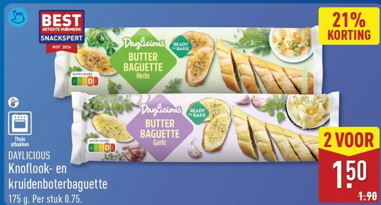 Aanbieding: Knoflook- en kruidenboterbaguette