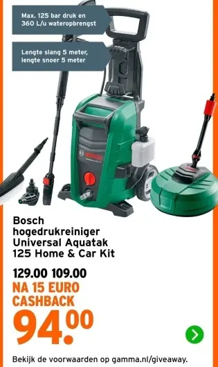 Aanbieding: hogedrukreiniger Universal Aquatak 125 Home & Car kit