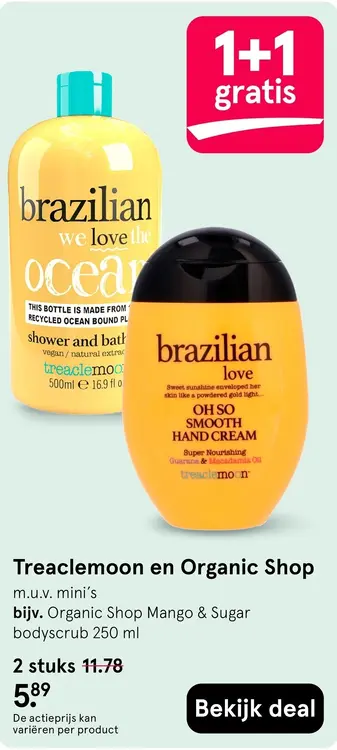 Aanbieding: Treaclemoon en Organic Shop