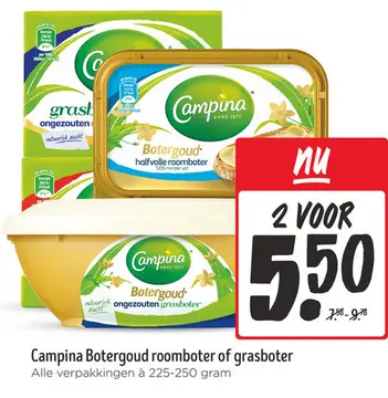 Aanbieding: Campina Botergoud roomboter of grasboter