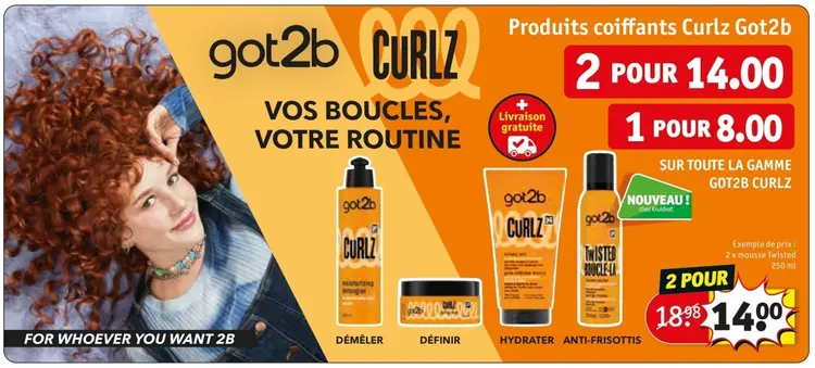 Offre: Produits coiffants Curlz