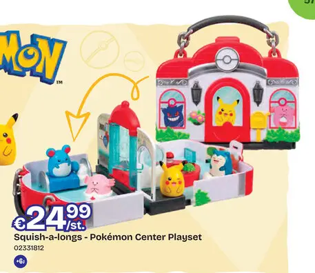 Promotie: Squish-a-longs - Pokémon Center Playset