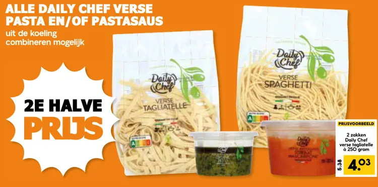 Aanbieding: Verse pasta en/of pastasaus