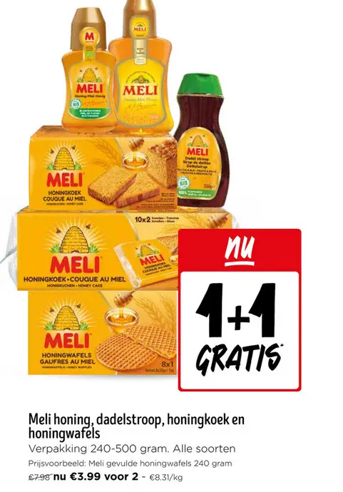 Promotie: Meli honing, dadelstroop, honingkoek en honin