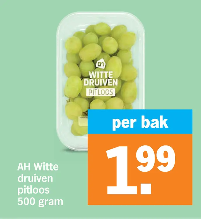 Aanbieding: Witte druiven pitloos