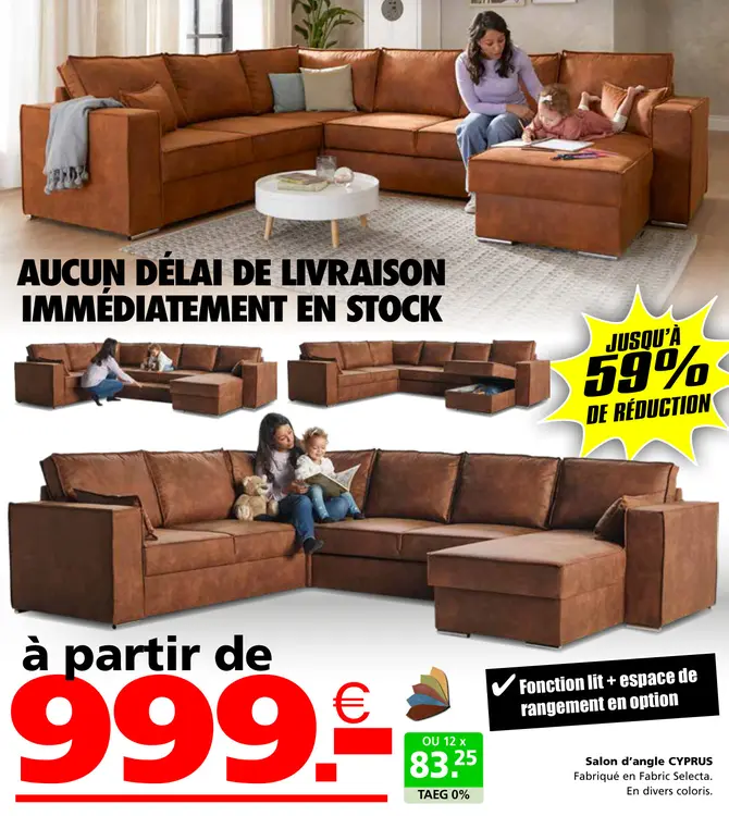 Offre: Salon d'angle CYPRUS