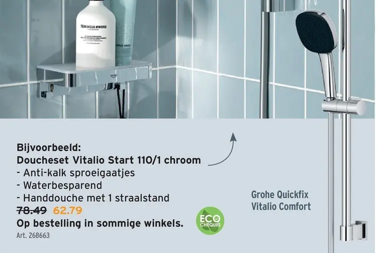 Promotie: Doucheset Vitalio Start 110/1 chroom