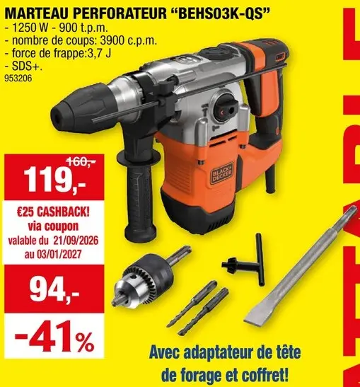 Offre: Marteau perforateur "BEHS03K-QS"