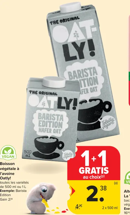 Offre: Boisson végétale à l'avoine Oatly!