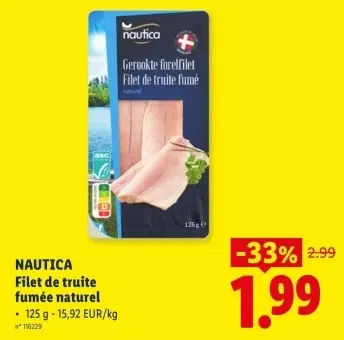 Offre: Filet de truite fumée naturel