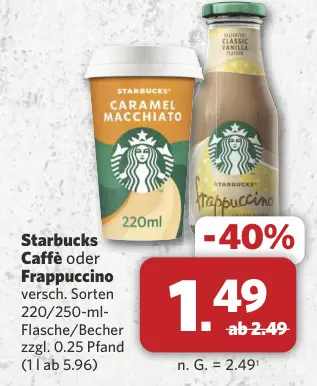 Aanbieding: Caffè oder Frappuccino