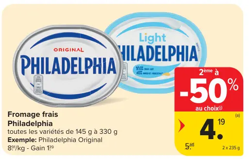 Offre: Fromage frais Philadelphia
