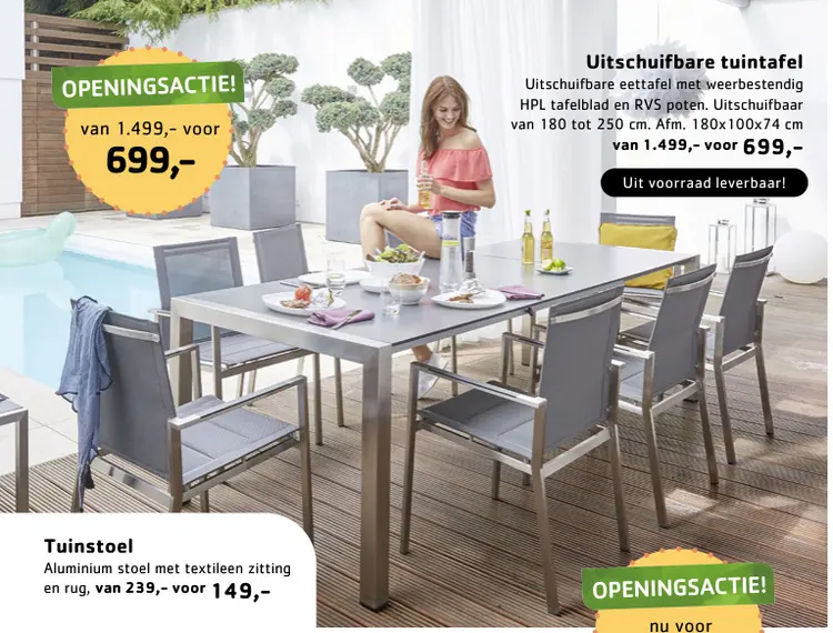 Promotie: Uitschuifbare tuintafel