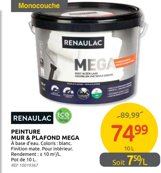 Offre: Peinture mur & plafond mega