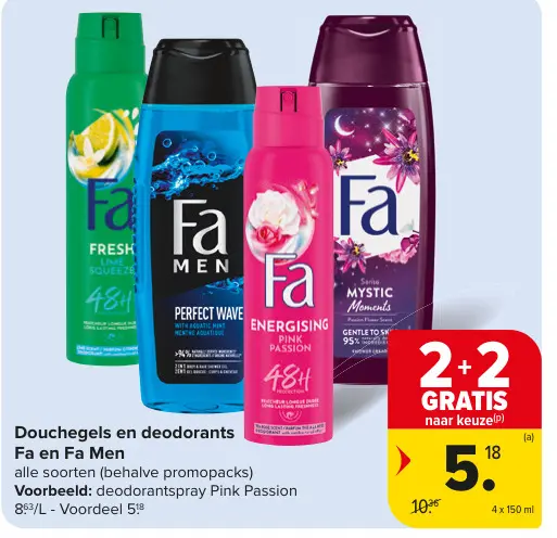 Promotie: Douchegels en deodorants