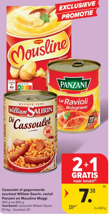 Promotie: Cassoulet of gegarneerde zuurkool, ravioli en