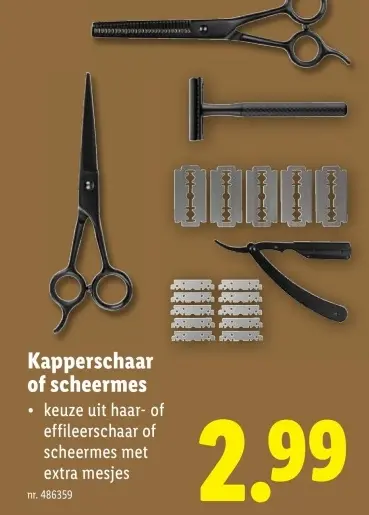 Aanbieding: Kapperschaar of scheermes