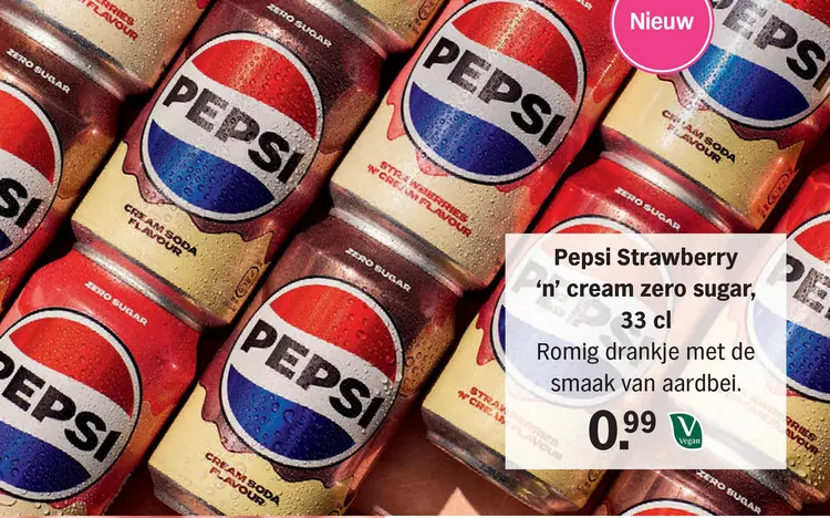 Aanbieding: Pepsi Strawberry 'n' cream zero sugar