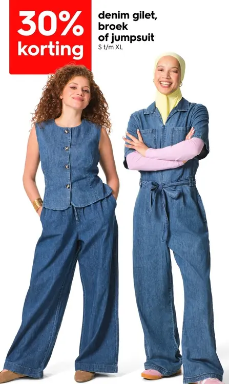 Aanbieding: denim gilet, broek of jumpsuit