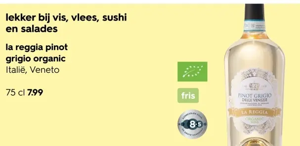 Aanbieding: la reggia pinot grigio organic