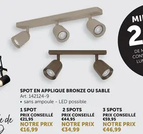 Offre: Spot en applique bronze ou sable