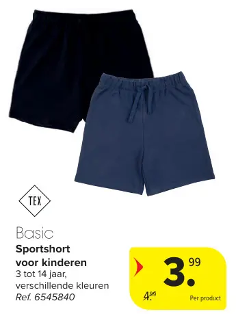 Promotie: Basic Sportshort