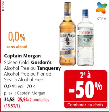 Offre: Captain Morgan, Gordon's, Tanqueray