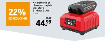 Offre: Kit batterie et chargeur rapide Skil 20 V 311
