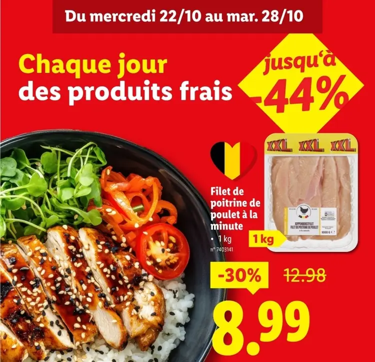 Offre: Filet de poitrine de poulet à la minute