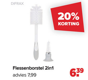 Aanbieding: Difrax Flessenborstel 2in1 Wit/Grijs