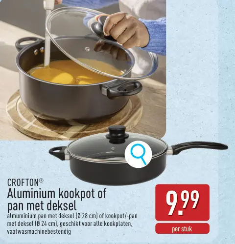 Promotie: Aluminium kookpot of pan met deksel