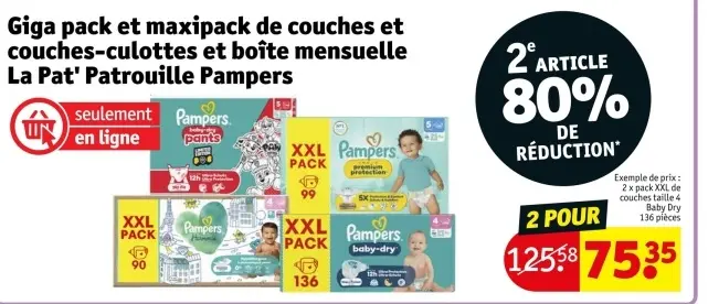 Offre: Giga pack et maxipack de couches