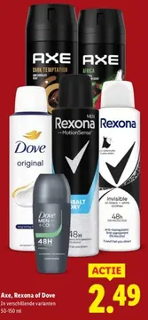 Aanbieding: Axe, Rexona of Dove