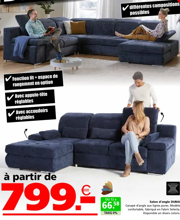 Offre: Salon d'angle DUBAI