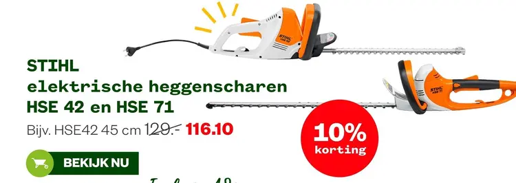 Aanbieding: elektrische heggenscharen HSE 42 en HSE 71