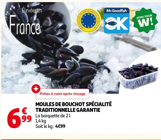 Promotie: Moules de bouchot spécialité traditionnelle garantie