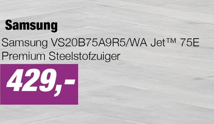 Aanbieding: Samsung VS20B75A9R5/WA Jet™ 75E Premium Steelstofzuiger