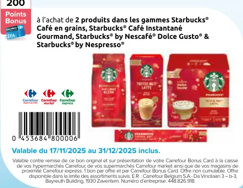 Offre: Starbucks Coffee
