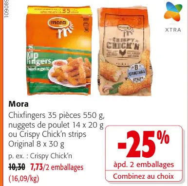 Offre: Chixfingers, nuggets de poulet ou Crispy Chick'n strips Original