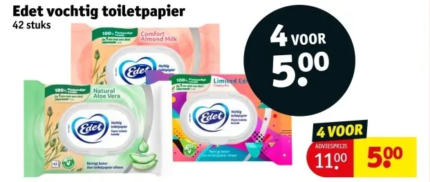 Aanbieding: vochtig toiletpapier