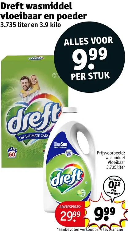 Aanbieding: Wasmiddel vloeibaar en poeder