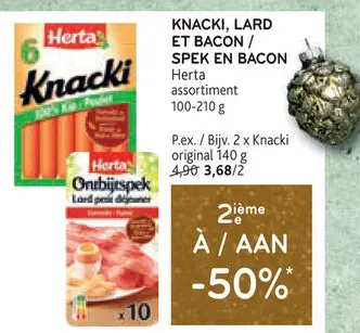 Offre: Knacki, lard et bacon / spek en bacon