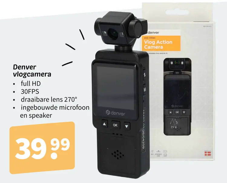 Promotie: Denver vlogcamera