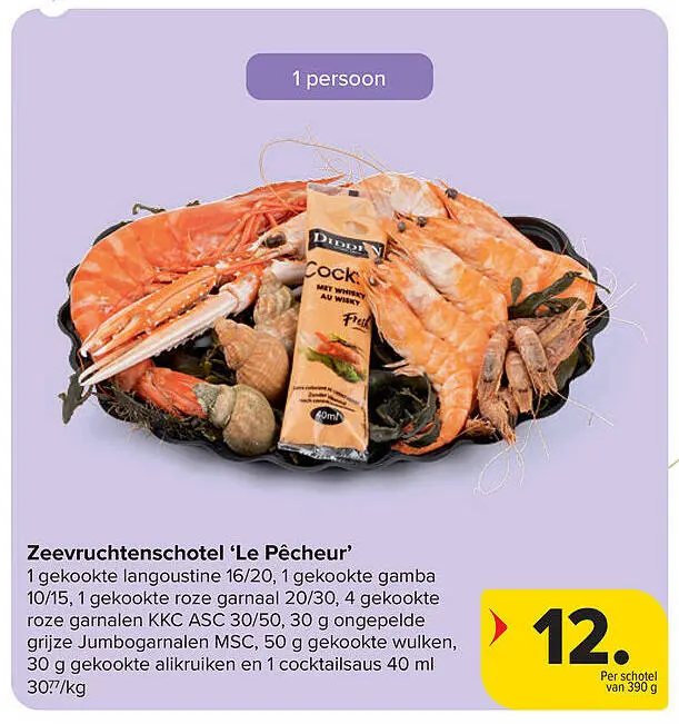 Aanbieding: Zeevruchtenschotel 'Le Pêcheur'
