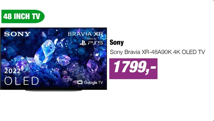Aanbieding: Sony Bravia XR-48A90K 4K OLED TV