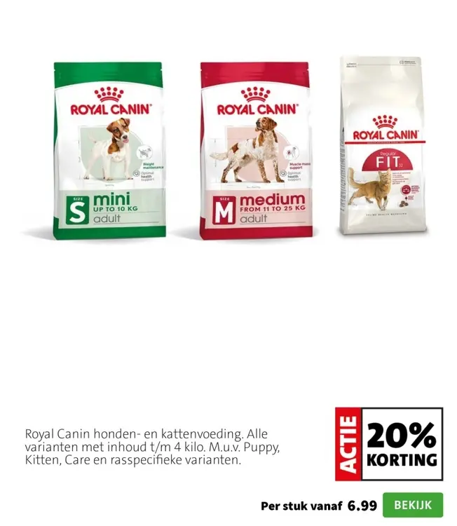 Aanbieding: Royal Canin honden- en kattenvoeding