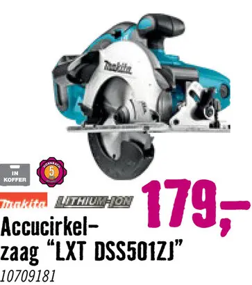 Aanbieding: MAKITA Accu cirkelzaag LXT DSS501ZJ (zonder accu)