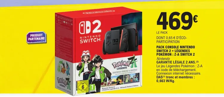 Offre: Pack console Nintendo switch 2 + légendes Pok