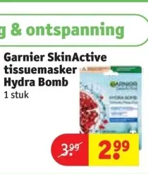 Promotie: SkinActive tissuemasker Hydra Bomb