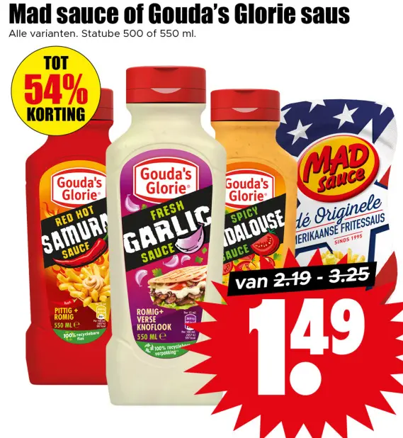 Aanbieding: Mad sauce of Gouda's Glorie saus
